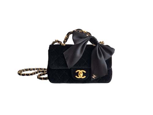 Chanel Black Velvet Bow 