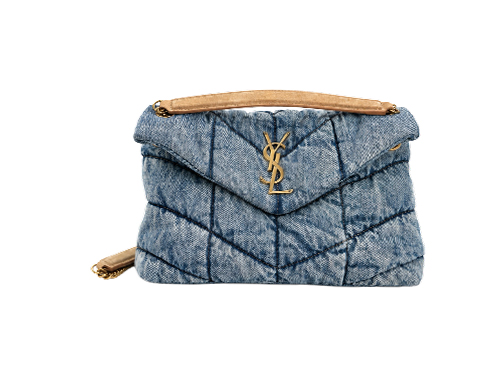 YSL Denim Blue Suede Lou